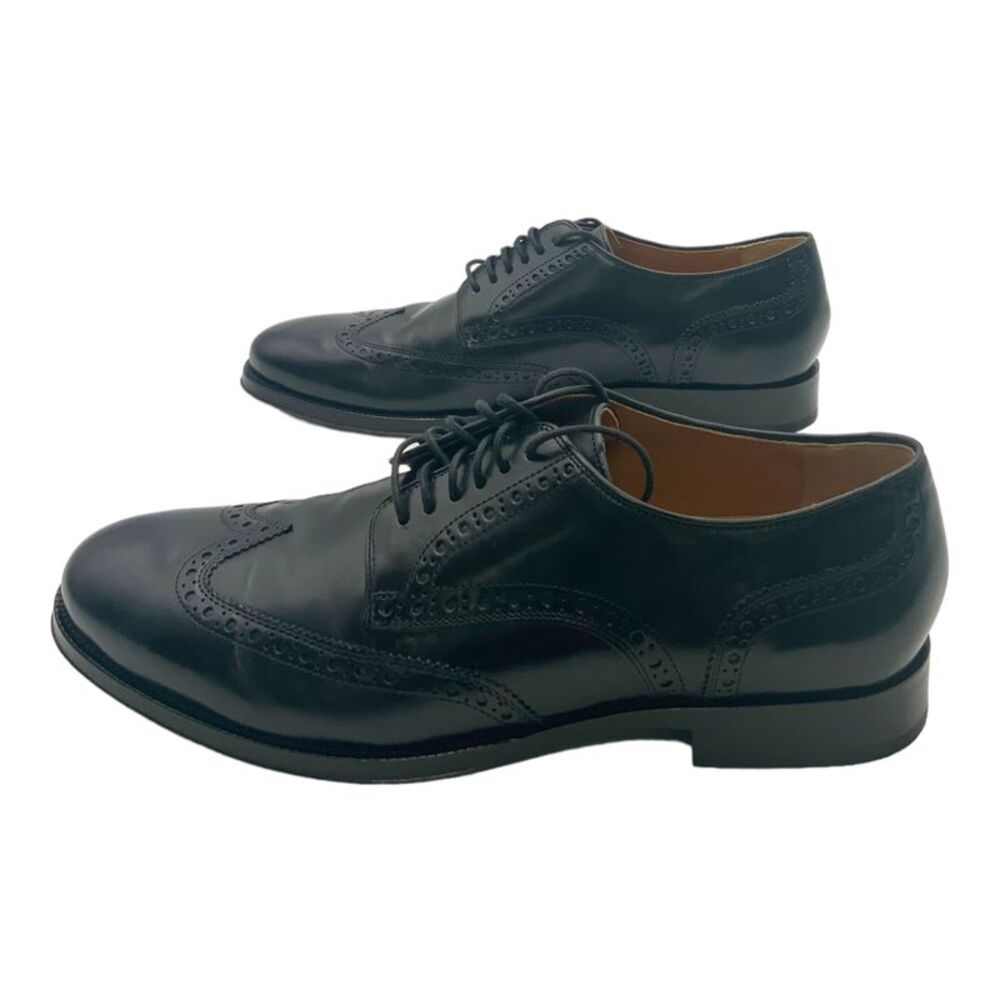 Cole Haan Black Oxfords with Wing-tip Detailing